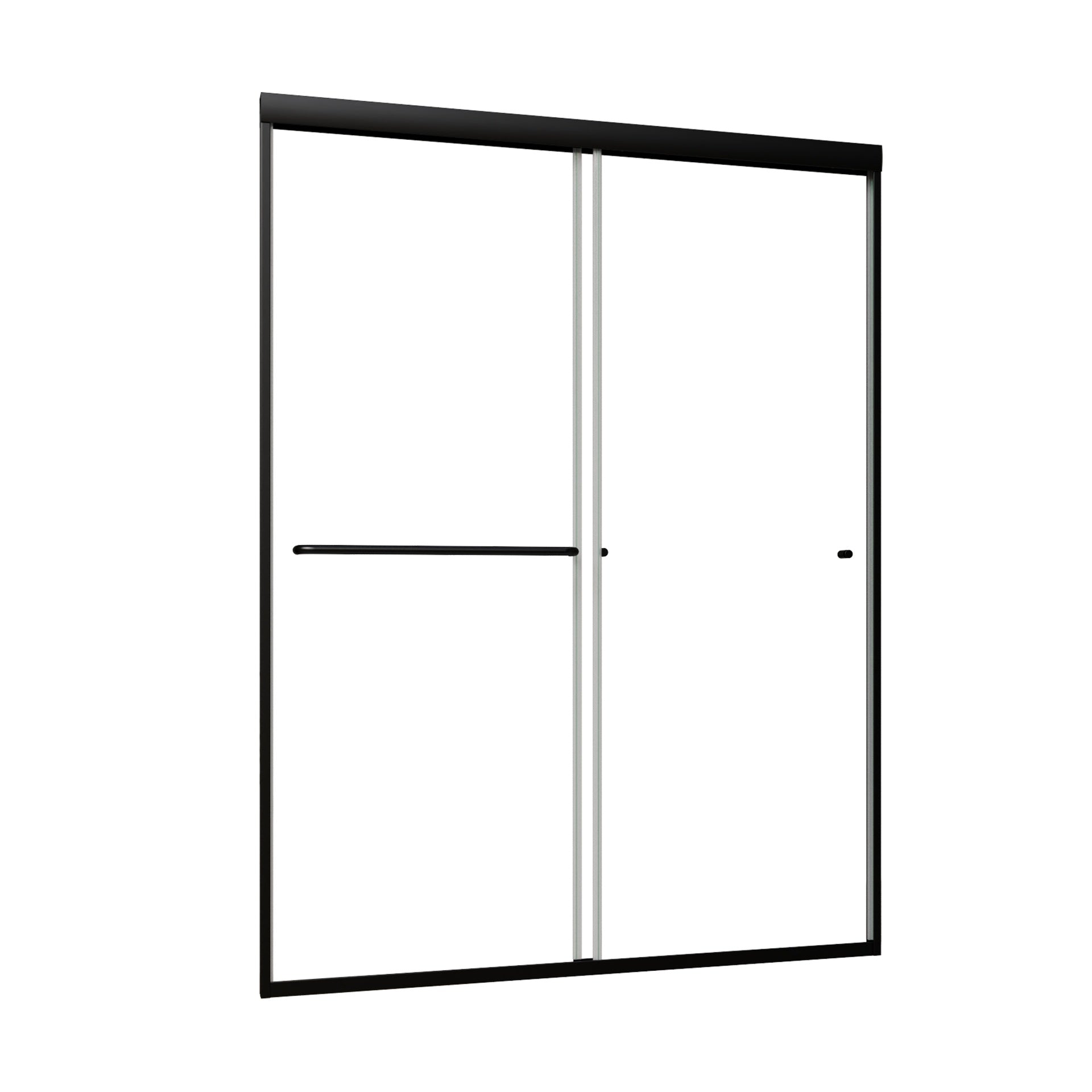 50in. -54 in. x 72 in. Traditional Sliding Shower Door in Matte black with Clear Glass