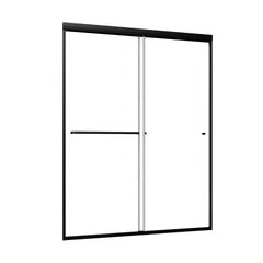 50in. -54 in. x 72 in. Traditional Sliding Shower Door in Matte black with Clear Glass