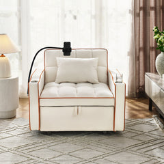 Convertible Sleeper Chair Sofa Bed Adjustable Pull Out Sleeper Chair Bed Multi-Pockets Folding Sofa Bed for Living Room Bedroom Small Space,3-in-1 Sofa Bed