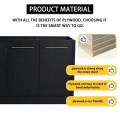 48 Inch Freestanding Bathroom Vanity with Resin Sink, With Soft Closing Door, KD-Package