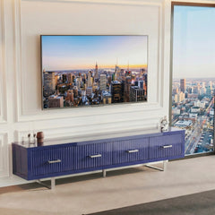 78.7" x 13.8" x 17.8" TV Stand-High Gloss Blue