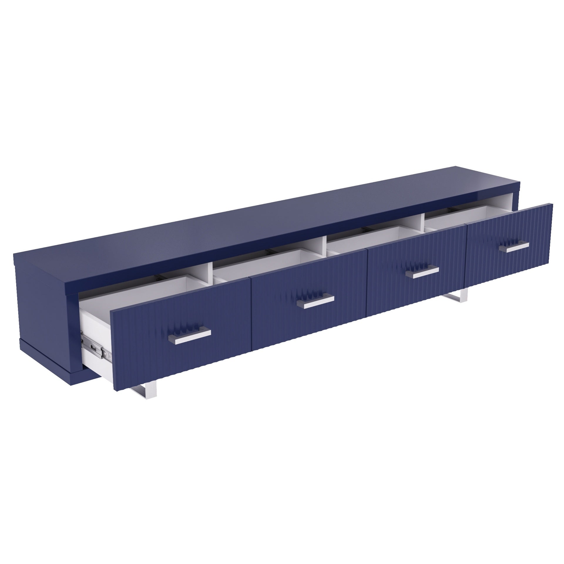 78.7" x 13.8" x 17.8" TV Stand-High Gloss Blue