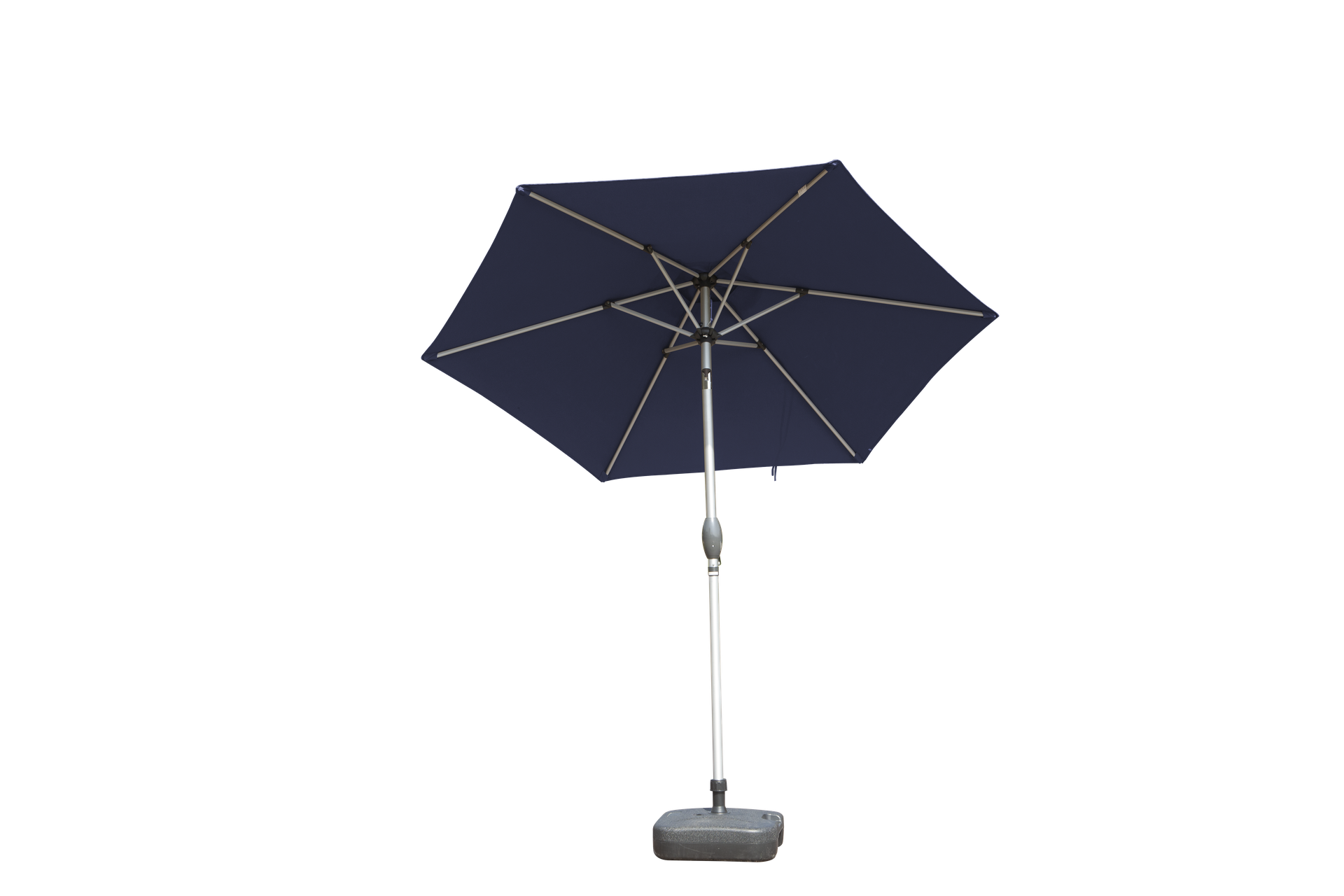 7.5FT Patio Umbrella, Outdoor Table Umbrella with Push Button Tilt and Crank, UV Protection Waterproof Market Sun Umbrella with 6 Sturdy Ribs for Garden, Deck, Backyard, Pool (Navy Blue)