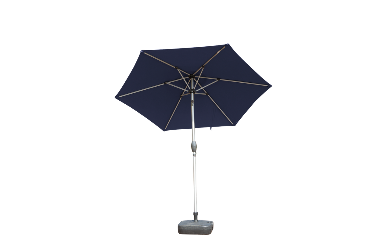 7.5FT Patio Umbrella, Outdoor Table Umbrella with Push Button Tilt and Crank, UV Protection Waterproof Market Sun Umbrella with 6 Sturdy Ribs for Garden, Deck, Backyard, Pool (Navy Blue)