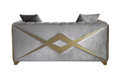 Velencia Modern Style Loveseat in Silver  same as B009139137 (CA inventory)