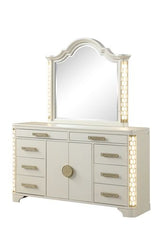 Jasmine 8-Drawer Dresser with side LED lightning made with Wood in Beige (INCLUDES DRESSER ONLY) same as 659436058361 (CA inventory)