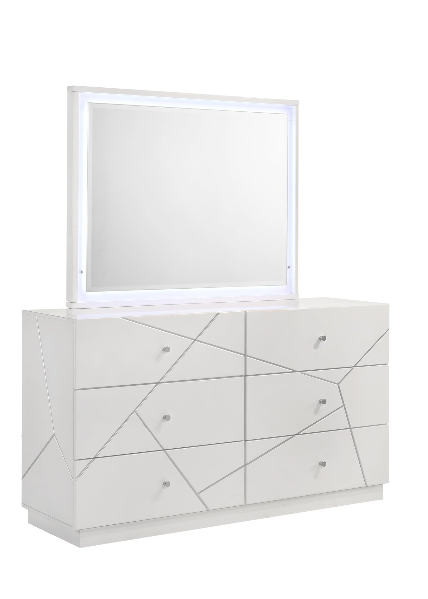 Manhattan Mirror – Lacquer Frame with Integrated LED Lighting for a Sleek, Modern Look (INCLUDES MIRROR ONLY) White  same as B009P309294 (CA inventory)