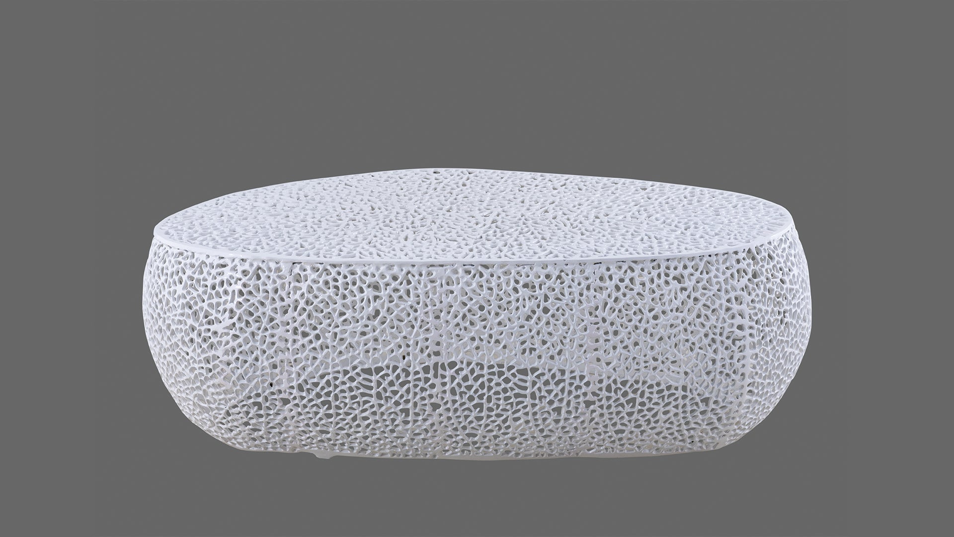 T3601-50 Oval Coffee Table White  same as B009140733 (CA inventory)