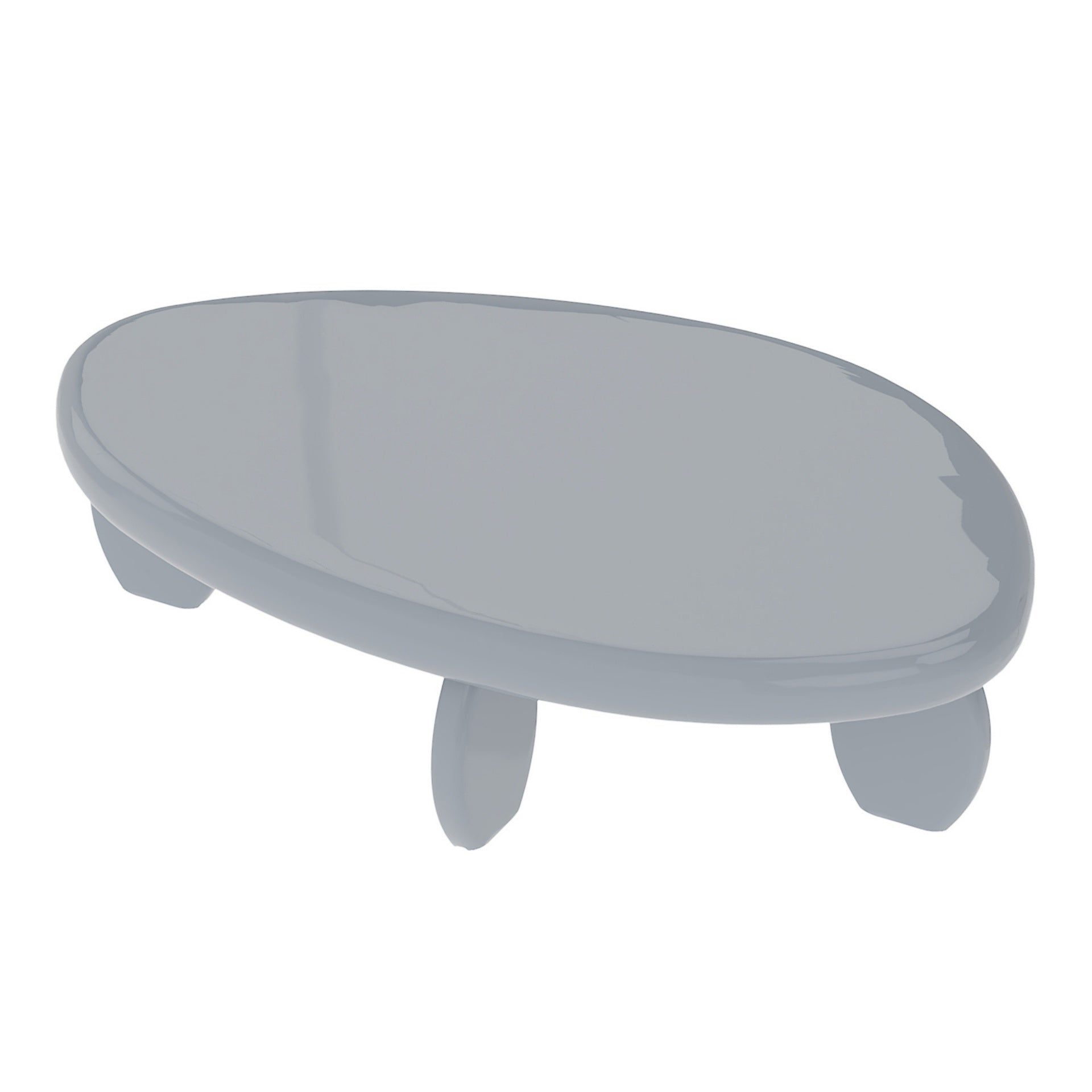 46" x 29" x 12" Modern Cobblestone Coffee Table-High Gloss Gray