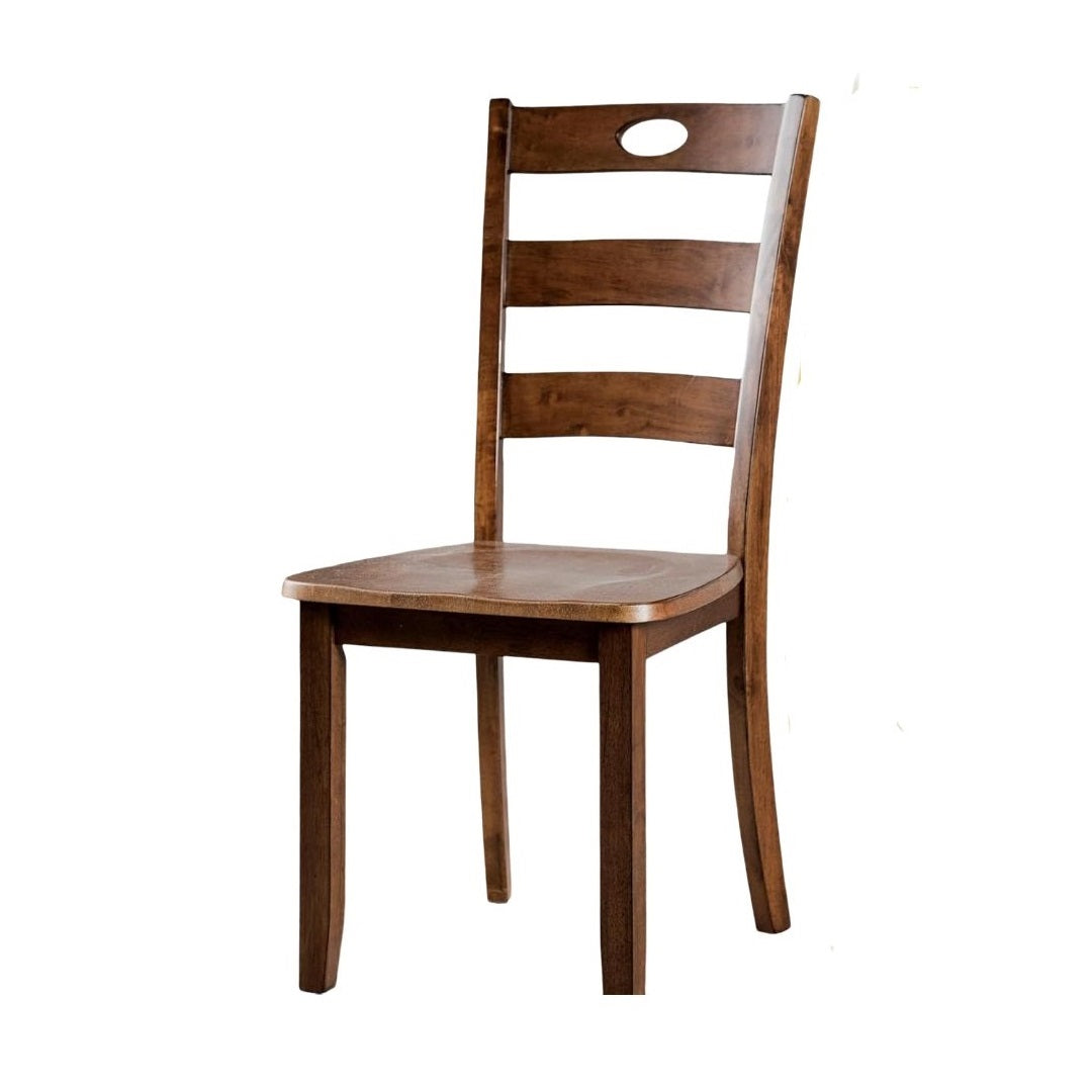 Transitional Style 5pc Dining Table Set 1x Table Square Shape 4x Chair Slat Back Walnut Finish Dining Room