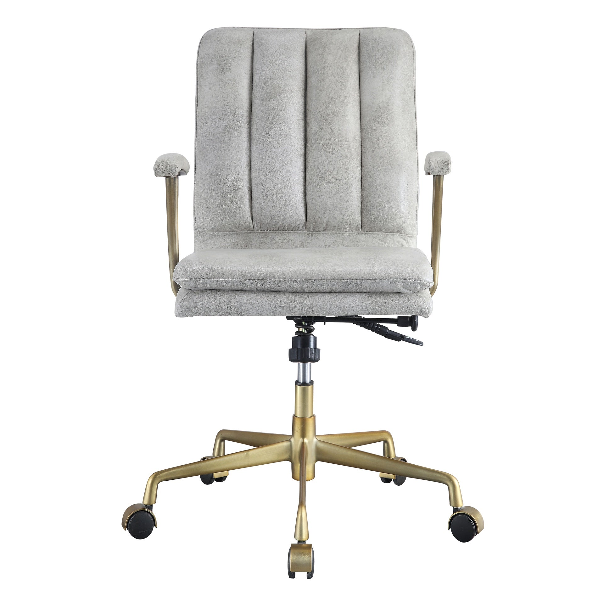 Vintage White and Chrome Swivel Office Chair