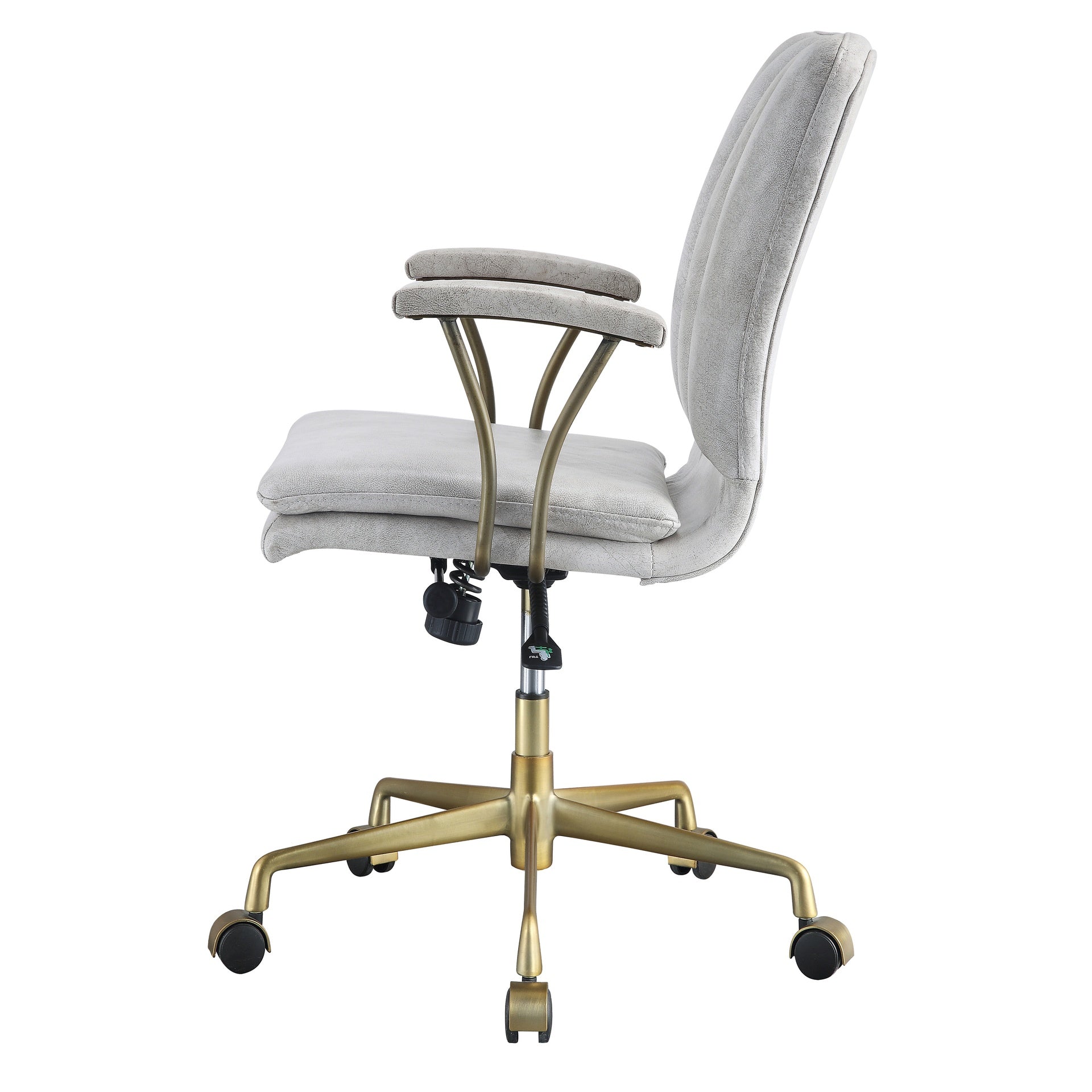 Vintage White and Chrome Swivel Office Chair