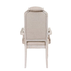 Beige and Antique Champagne Tufted Back Arm Chairs (Set of 2)