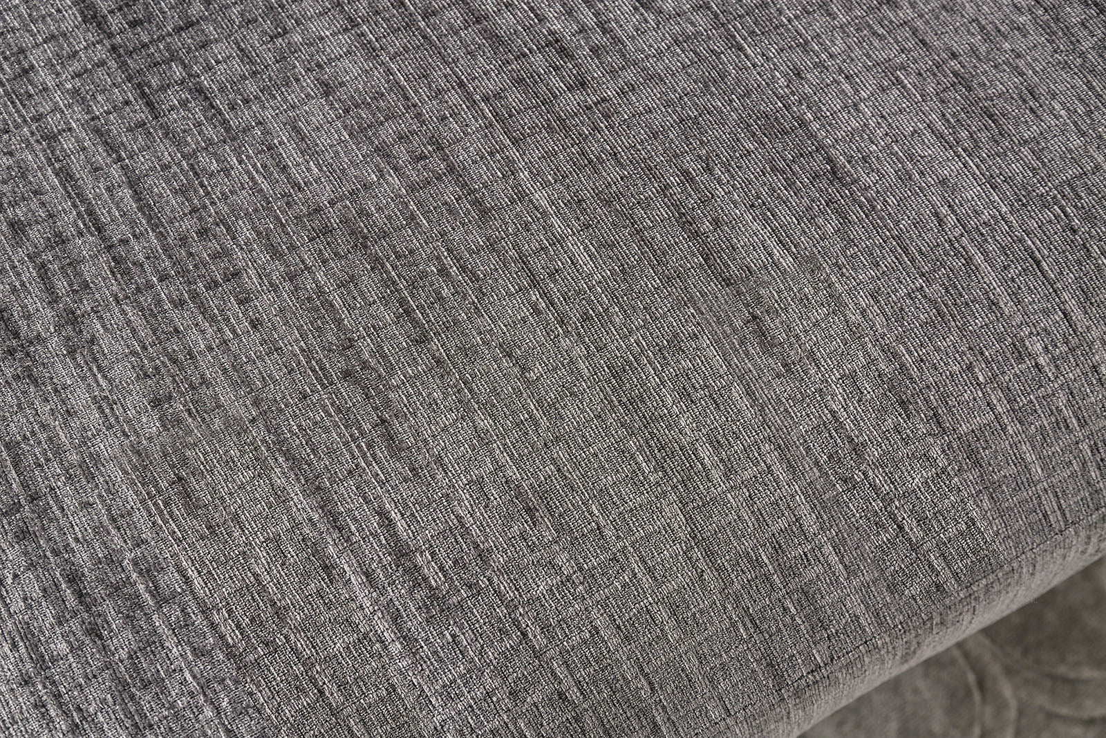 Living Room Lounge Ottoman Gray Chenille Fabric Comfort Cozy Plush Seat foam Wooden Legs 1pc Ottoman Only.