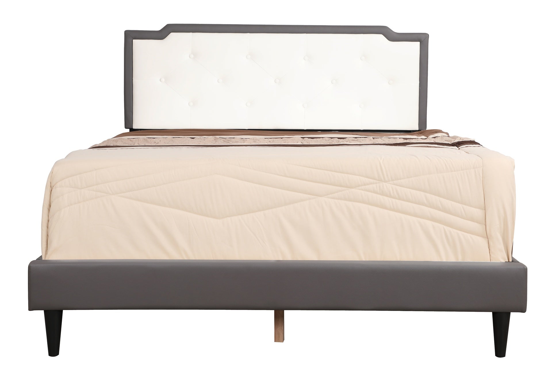 Charming Full Bed With Subtle Light Grey Finish