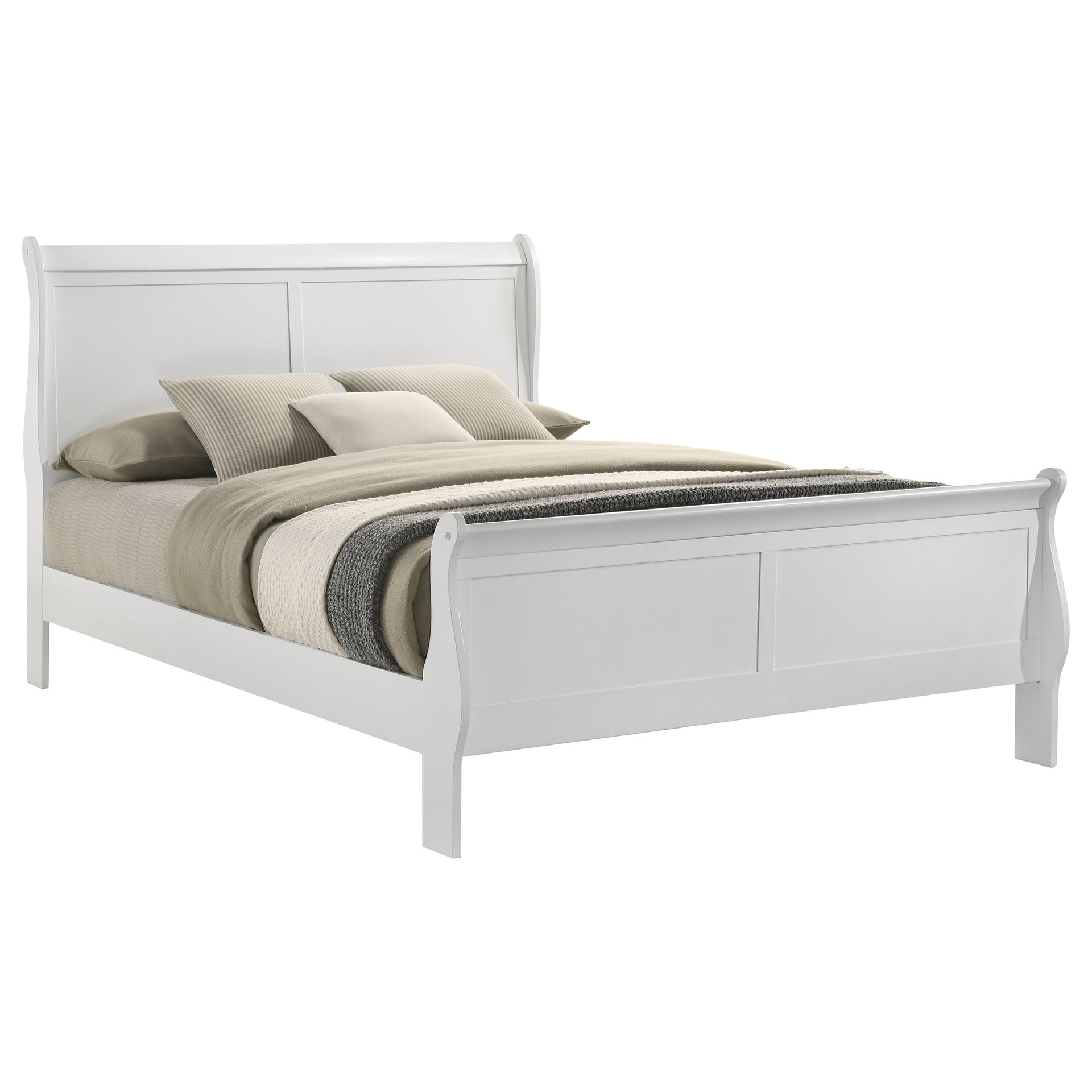 McKee White Queen Sleigh Panel Bed