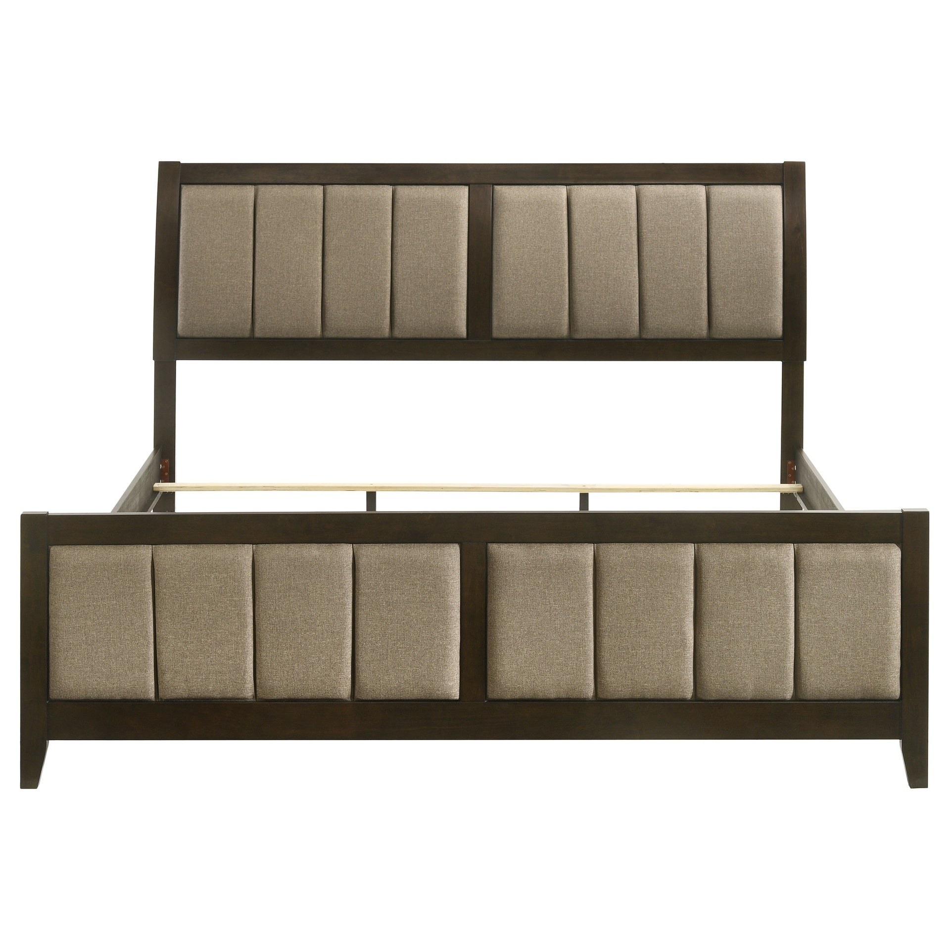 Clement Dark Cocoa Upholstered Eastern King Bed