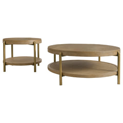 Benson Sand Wash 2-piece Round Coffee Table Set