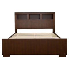 Ardino Cappuccino California King Bed with Bookcase Headboard