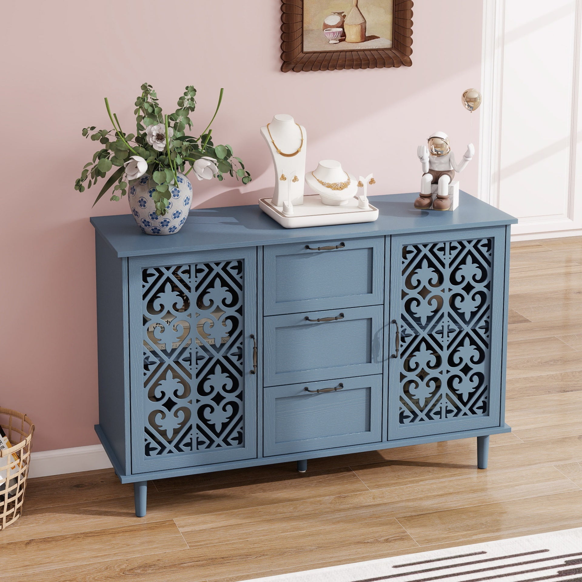 2 Door 3 Drawer Cabinet, American Furniture, Suitable for Bedroom, Living Room, Study