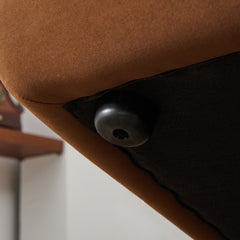 WKS16C  Camel sofa, detachable pillowcase, flannel fabric, solid wood frame, high density high rebound sponge filling, Nordic modern style, 4 throw pillows.