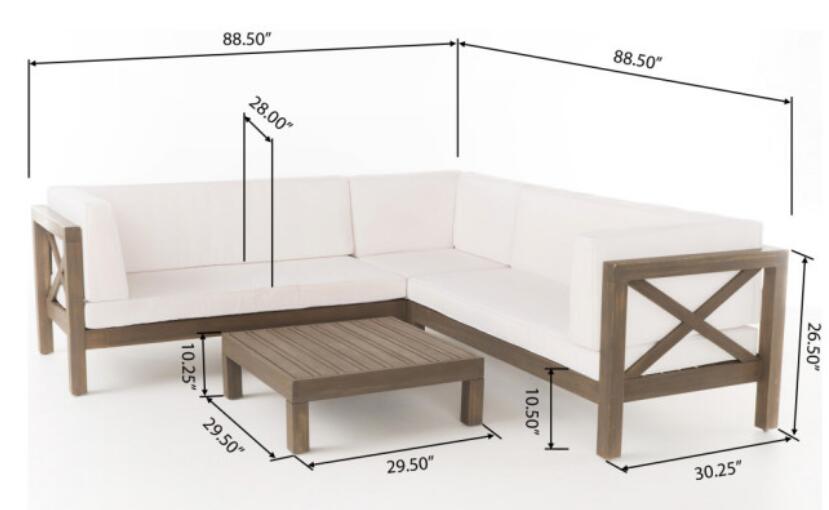 BRAVA X-BACK 4-PIECE SOFA SET , WHITE