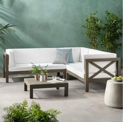 BRAVA X-BACK 4-PIECE SOFA SET , WHITE