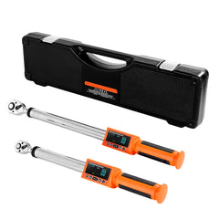 Digital Torque Wrench Set 2 Pieces 1/2 3/8 Inch Drive 72-Tooth Electronic LED