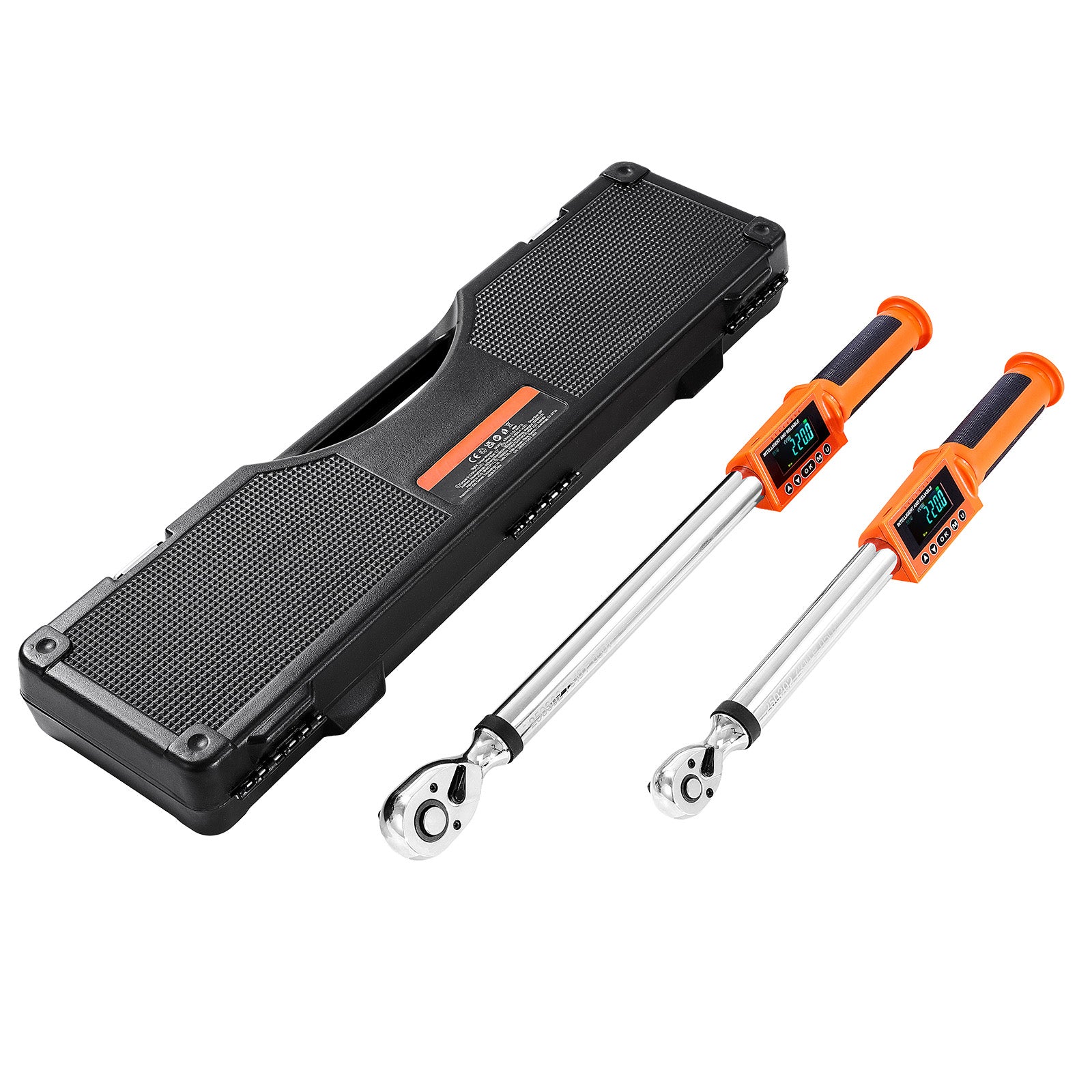 Digital Torque Wrench Set 2 Pieces 1/2 3/8 Inch Drive 72-Tooth Electronic LED