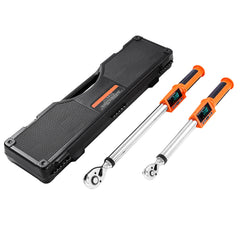Digital Torque Wrench Set 2 Pieces 1/2 3/8 Inch Drive 72-Tooth Electronic LED