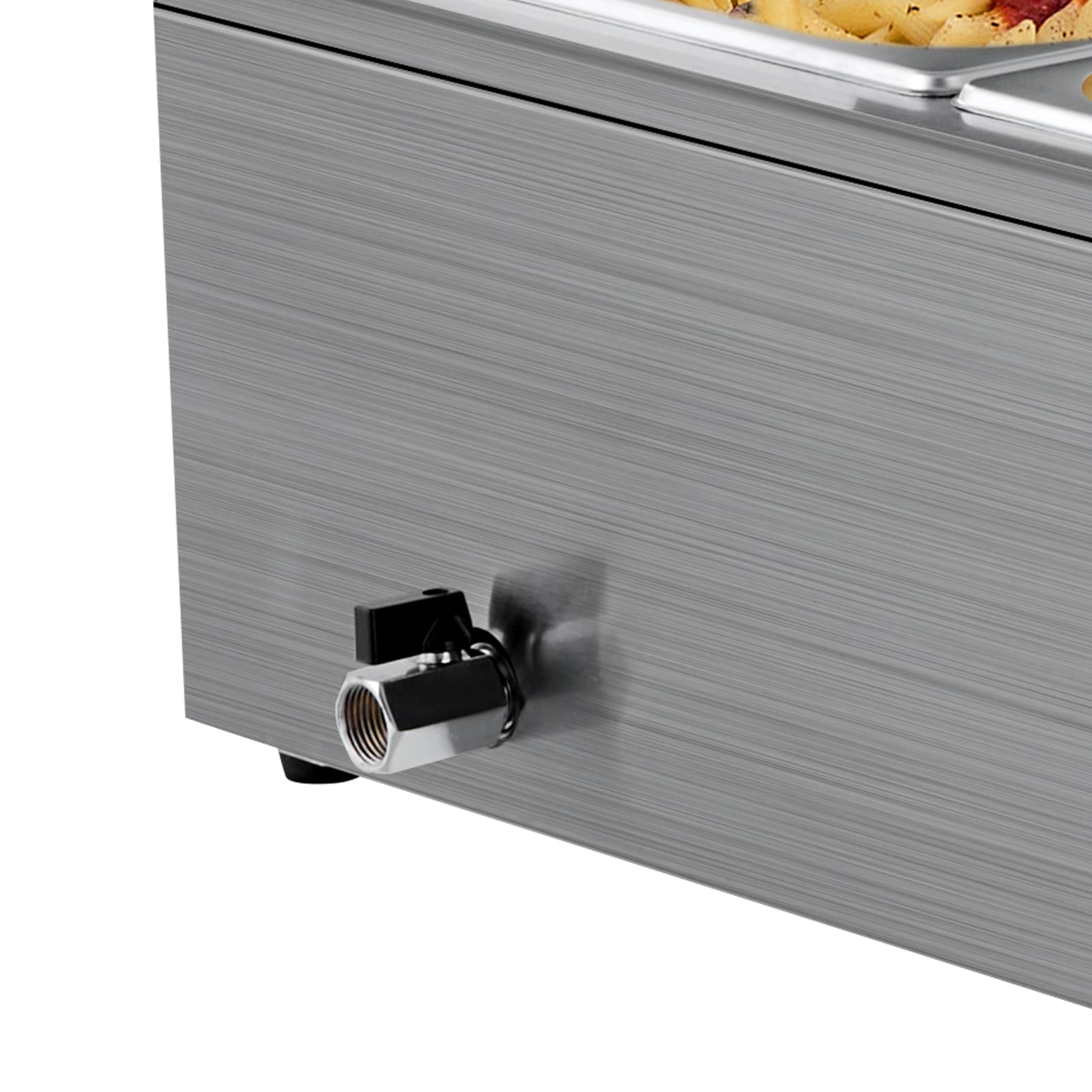 Commercial Food Warmer, 1500W Electric Stainless Steel Steam Food Warmer with Glass Cover, 6 x 1/2 Size Pans Buffet Bain Marie with Soup & Perforated Ladles, for Catering, Restaurant & Party