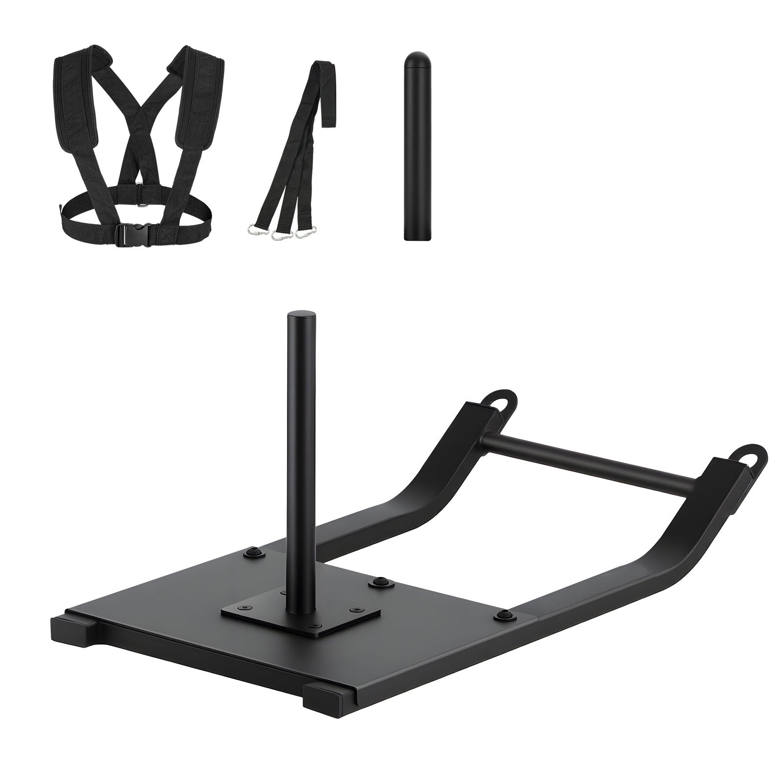 Weight Power Pull Push Sled Workout Fitness Strength Speed Training Sled Black