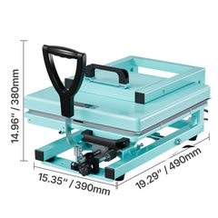 Hybrid Heat Press, 15 x 15 inch, 8-in-1 Multifunction, Heat Up Fast and Even, All-New Patented Design, Easy to Control, Sublimation Press Machine for T-shirts/Tumblers/Caps/Plates, Light Green