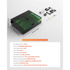 Laser Engraver, 20W, Laser Engraving and Cutting Machine with Enclosure Camera, Laser Cutter, 36000 mm/min, 19.7 x 12.6 in Working Area, for Wood, Leather, Glass, Paper, Certain Metal, Class 1