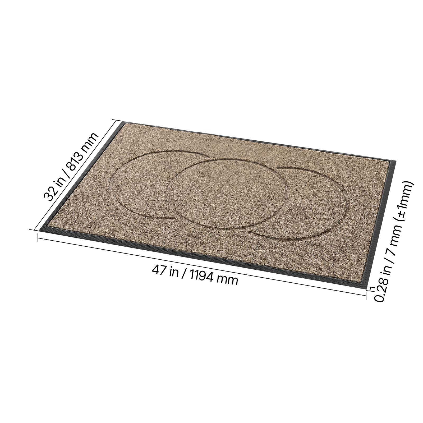 Front Door Mat, 47 x 32 in Commercial Floor Mat for Indoor and Outdoor, Modern Stylish Carpet with TPE Backing, Heavy Duty Washable Entry Industrial Rug for Hallway, Balcony, Garage, Brown