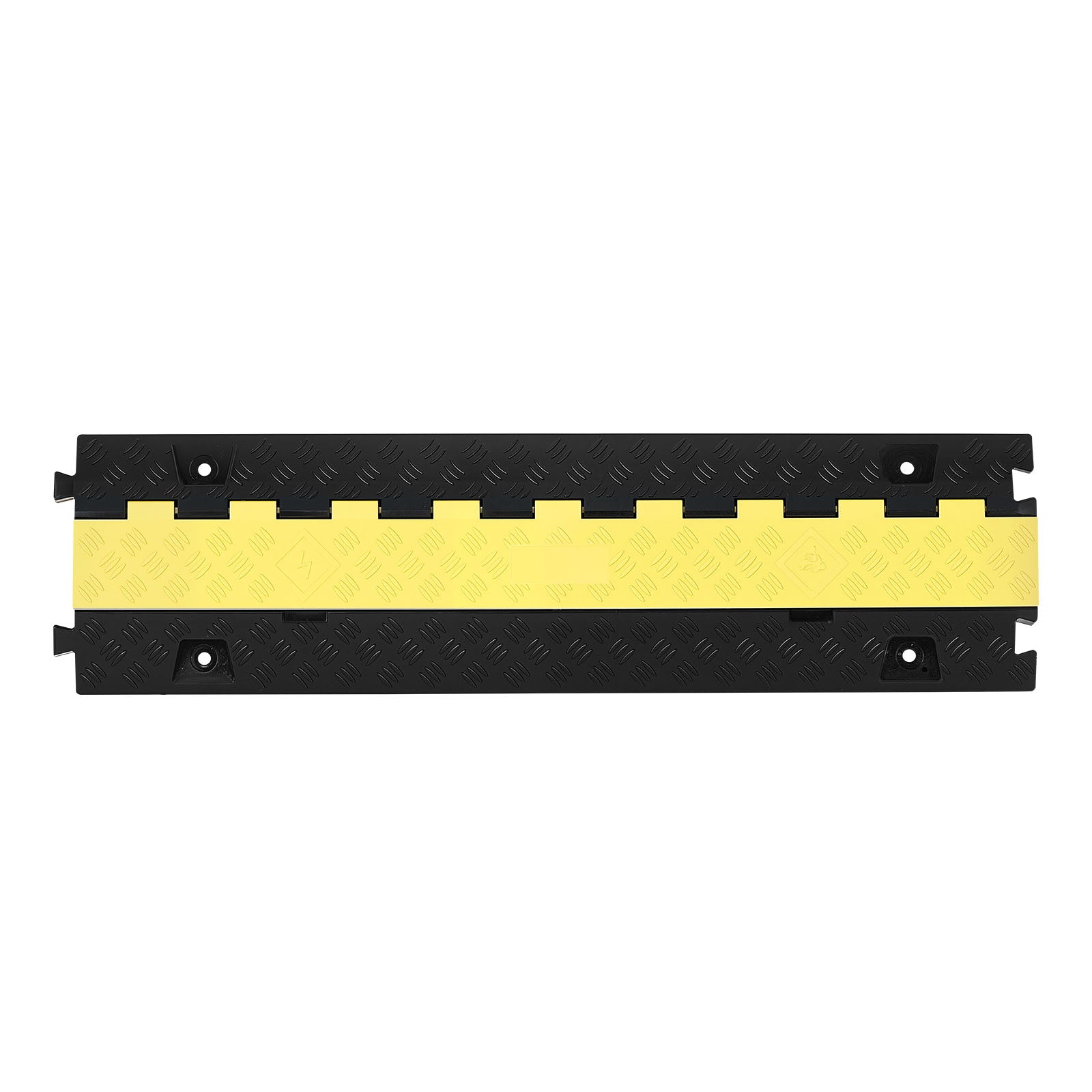 Cable Protector Ramp, 22,000 lbs/axle Capacity, 2 Channel Heavy Duty TPU Cord Hose Wire Cover, 1.2 x 1.1 in Channel, Traffic Speed Bump with Flip-Open Top Cover, for Indoor Outdoor Use, 3 Pack