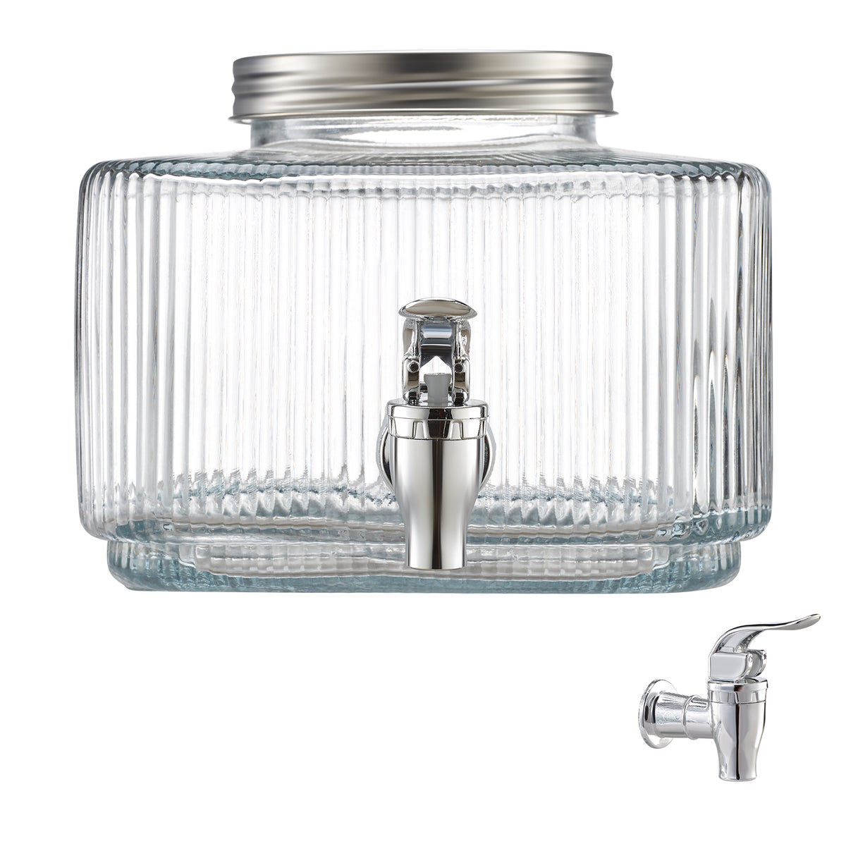 Drink Dispenser 0.8 Gal Beverage Dispenser for Parties Glass with Spigot