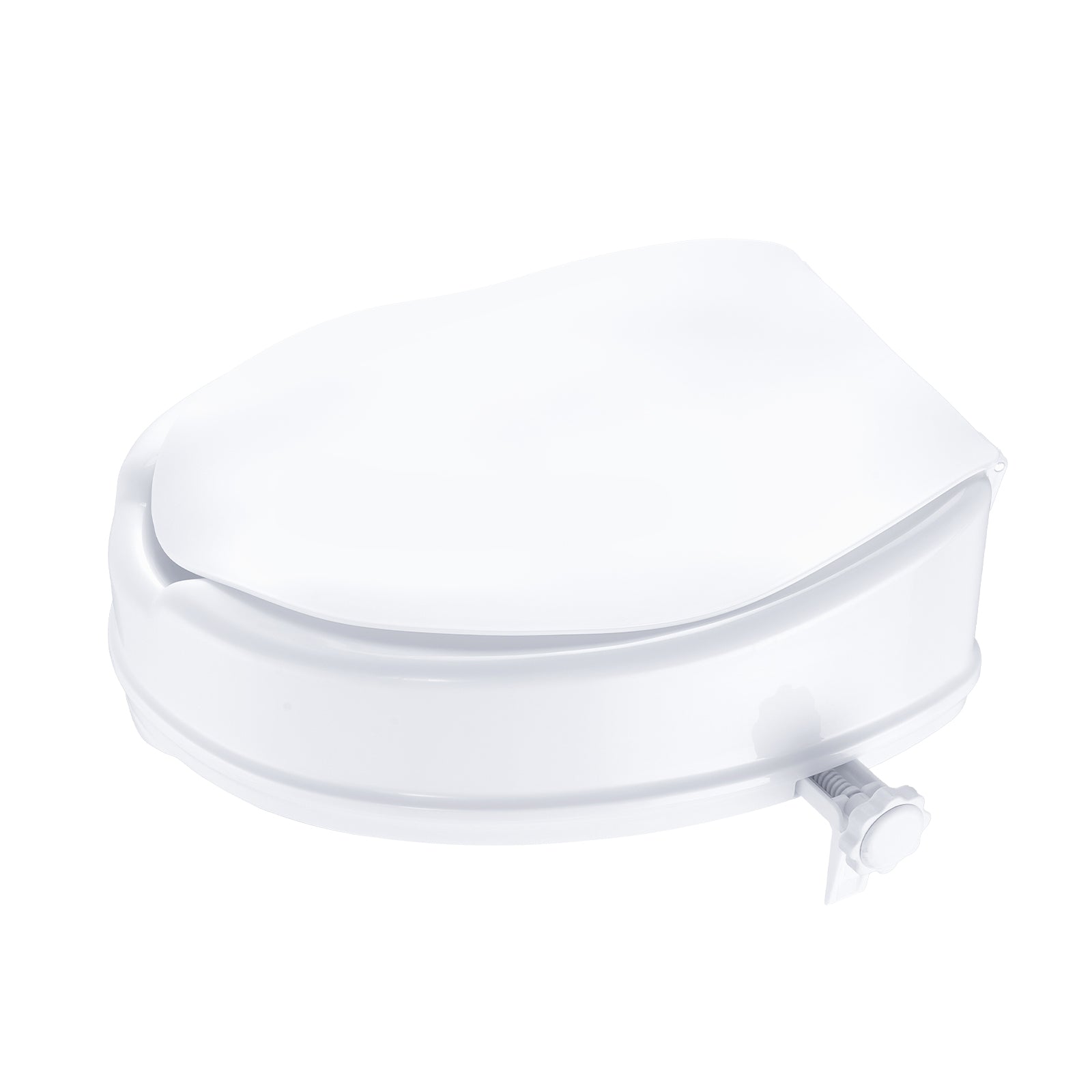 Raised Toilet Seat, 4" Height Raised, 300 lbs Weight Capacity, Universal Toilet Seat Riser, Screw Rod Locking, with Toilet Seat, for Elderly, Handicap, Patient, Pregnant, Medical