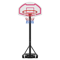 Portable Basketball Stand, 5.2 to 6.9 ft Height Adjustment Basketball Hoop & Goal, Kids Adjustable Basketballs Hoop with Nylon Net & Rolling Wheels, Portable Backboard Set for Patios, Poolside