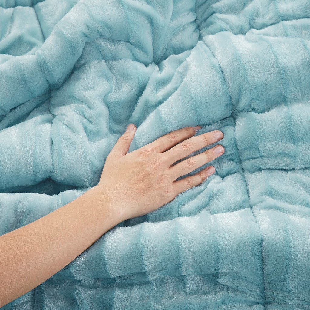 Full/Queen Faux Fur Comforter Mini Set