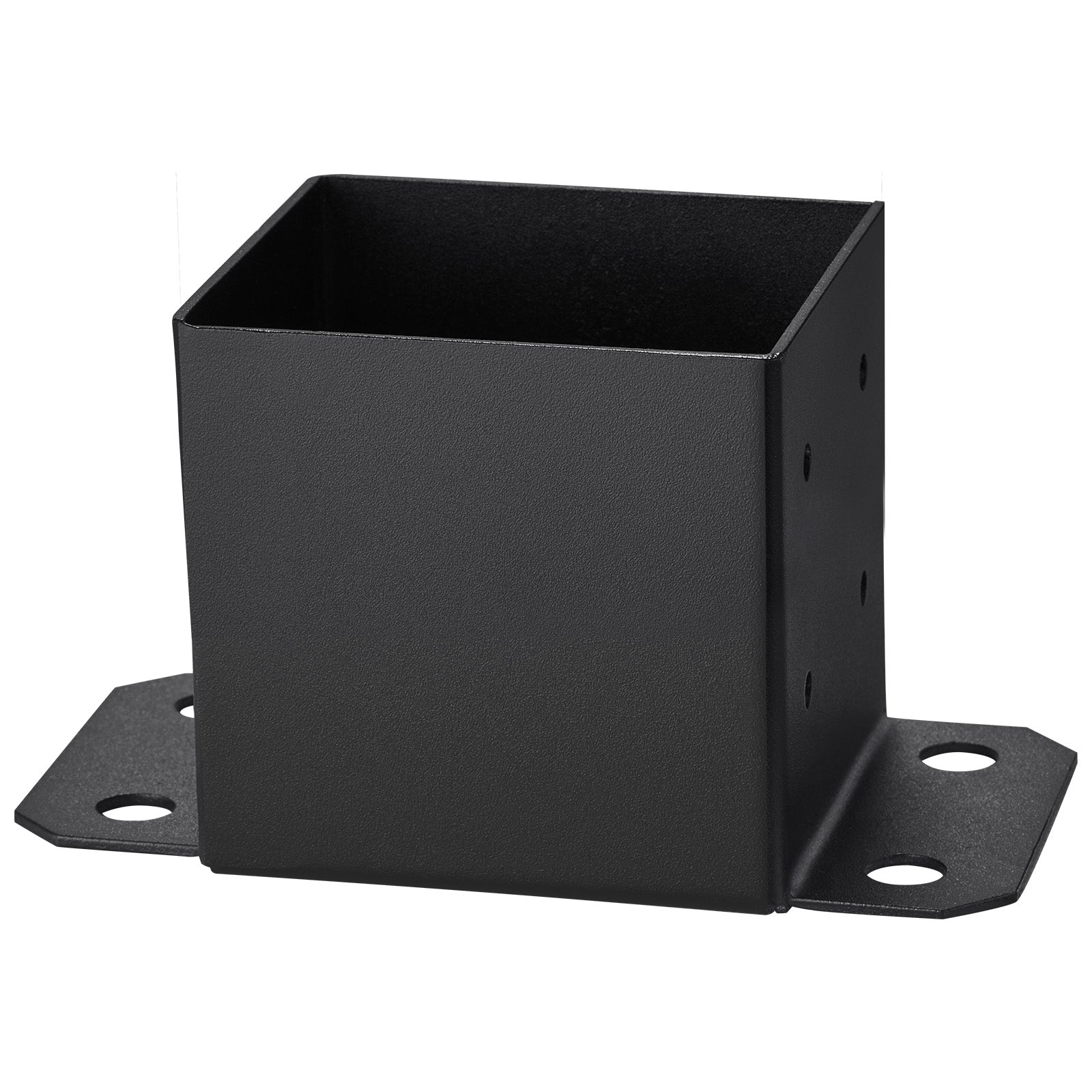 6x6 Post Base 4 Pcs, Inner Size 5.6"x5.6" Post Base Brackets, Heavy Duty Powder-Coated Post Anchor Matte Black Wood Post Brackets for Pavilion Deck Railing Support Deck Base Plate