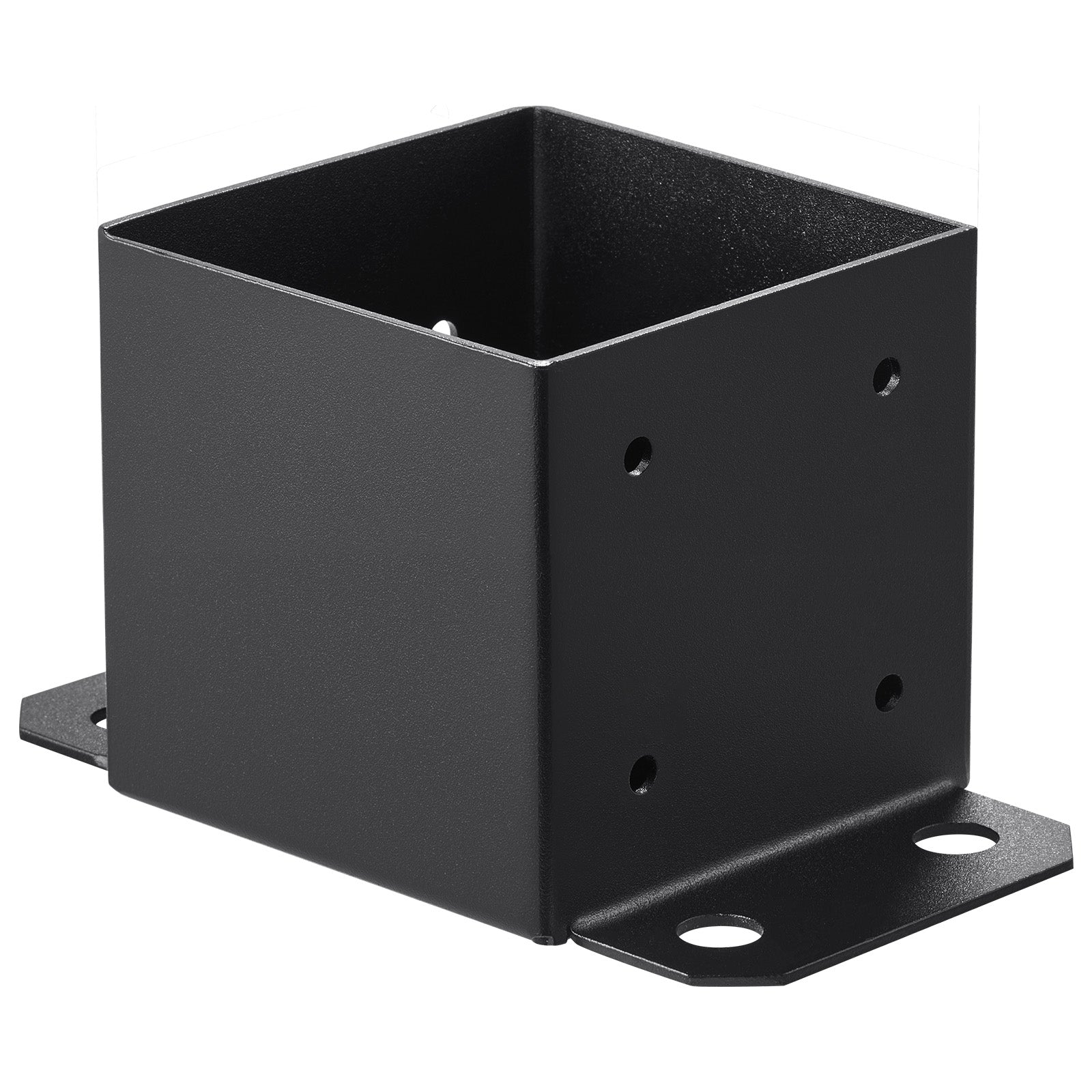 6x6 Post Base 4 Pcs, Inner Size 5.6"x5.6" Post Base Brackets, Heavy Duty Powder-Coated Post Anchor Matte Black Wood Post Brackets for Pavilion Deck Railing Support Deck Base Plate