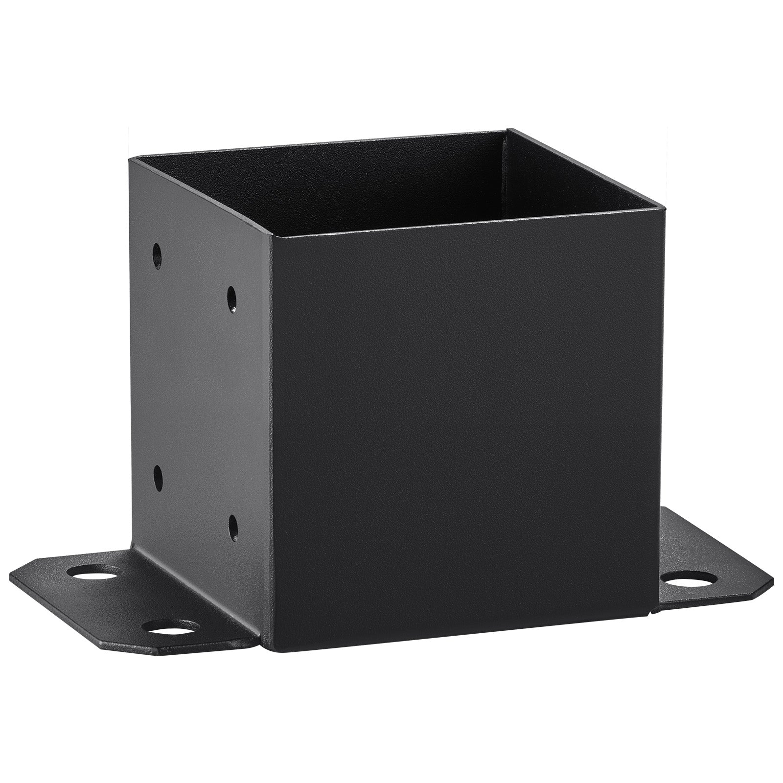 6x6 Post Base 4 Pcs, Inner Size 5.6"x5.6" Post Base Brackets, Heavy Duty Powder-Coated Post Anchor Matte Black Wood Post Brackets for Pavilion Deck Railing Support Deck Base Plate