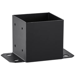 6x6 Post Base 4 Pcs, Inner Size 5.6"x5.6" Post Base Brackets, Heavy Duty Powder-Coated Post Anchor Matte Black Wood Post Brackets for Pavilion Deck Railing Support Deck Base Plate
