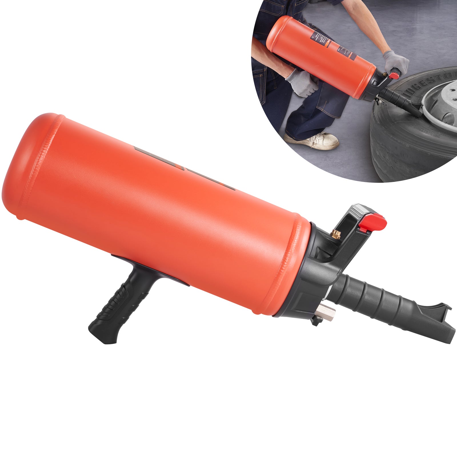 Tire Bead Blaster, 150 PSI, Handheld 2.4 Gal/9 L Air Bead Seater, Portable Inflation Tool, 87-116 PSI for Trucks, ATVs, Cars, and Tractor Tire Repairs