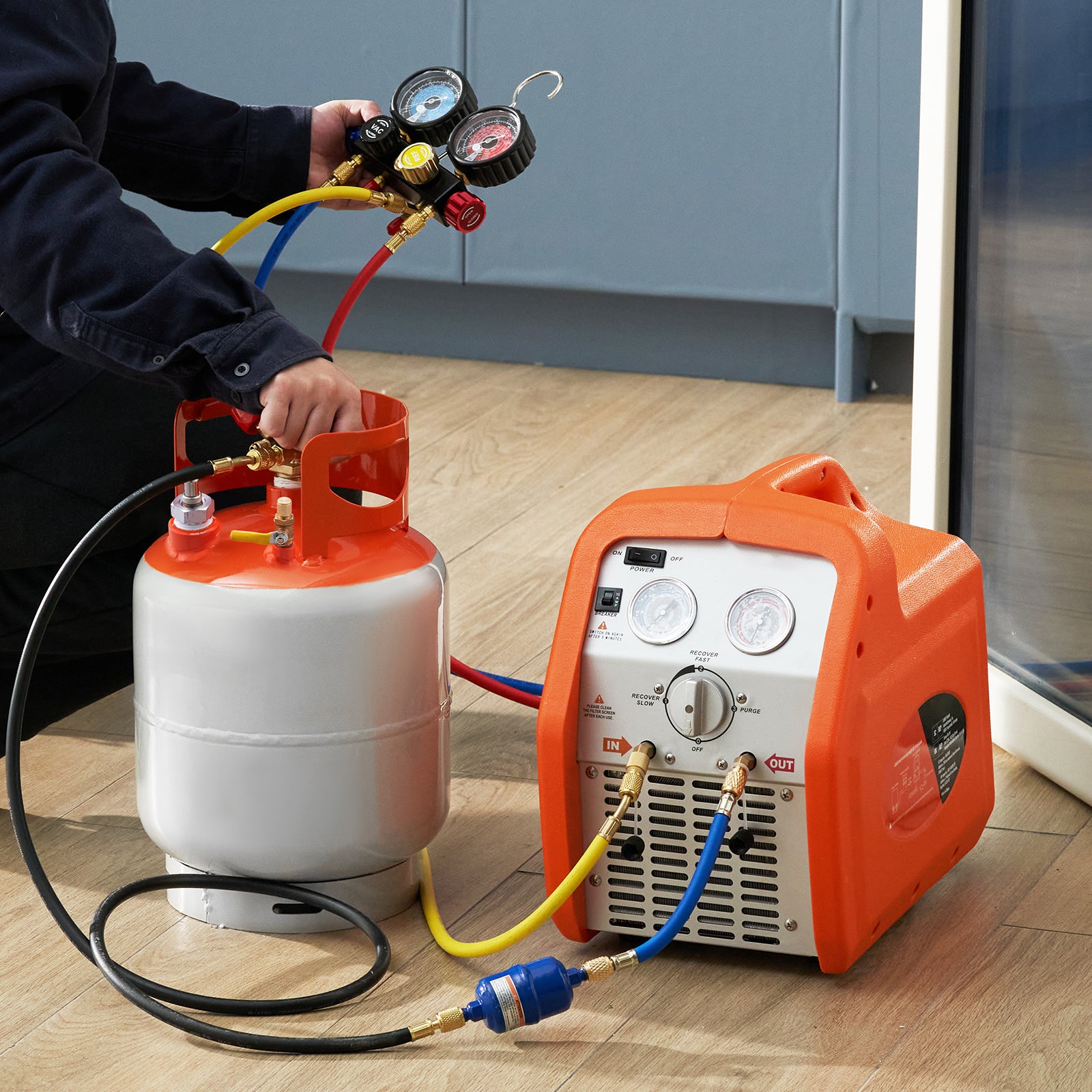 Refrigerant Recovery Reclaim 30lb Cylinder Tank with Floating Switch