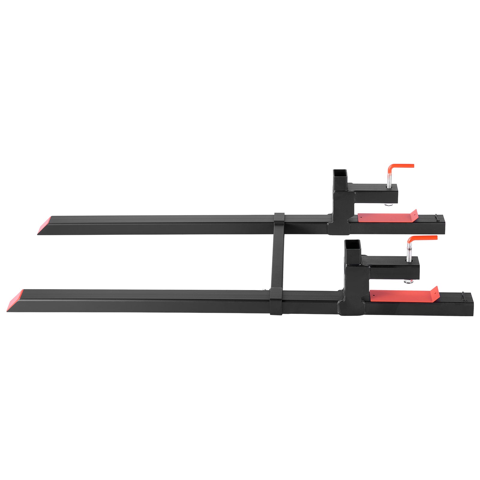 Pallet Forks, 2000 lbs Clamp on Pallet Forks, 60-Inch Total Length Heavy-Duty Tractor Fork with Adjustable Stabilizer Bar for Tractor Attachments, Loader Bucket, and Skid Steer, Black