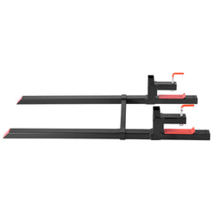 Pallet Forks, 2000 lbs Clamp on Pallet Forks, 60-Inch Total Length Heavy-Duty Tractor Fork with Adjustable Stabilizer Bar for Tractor Attachments, Loader Bucket, and Skid Steer, Black
