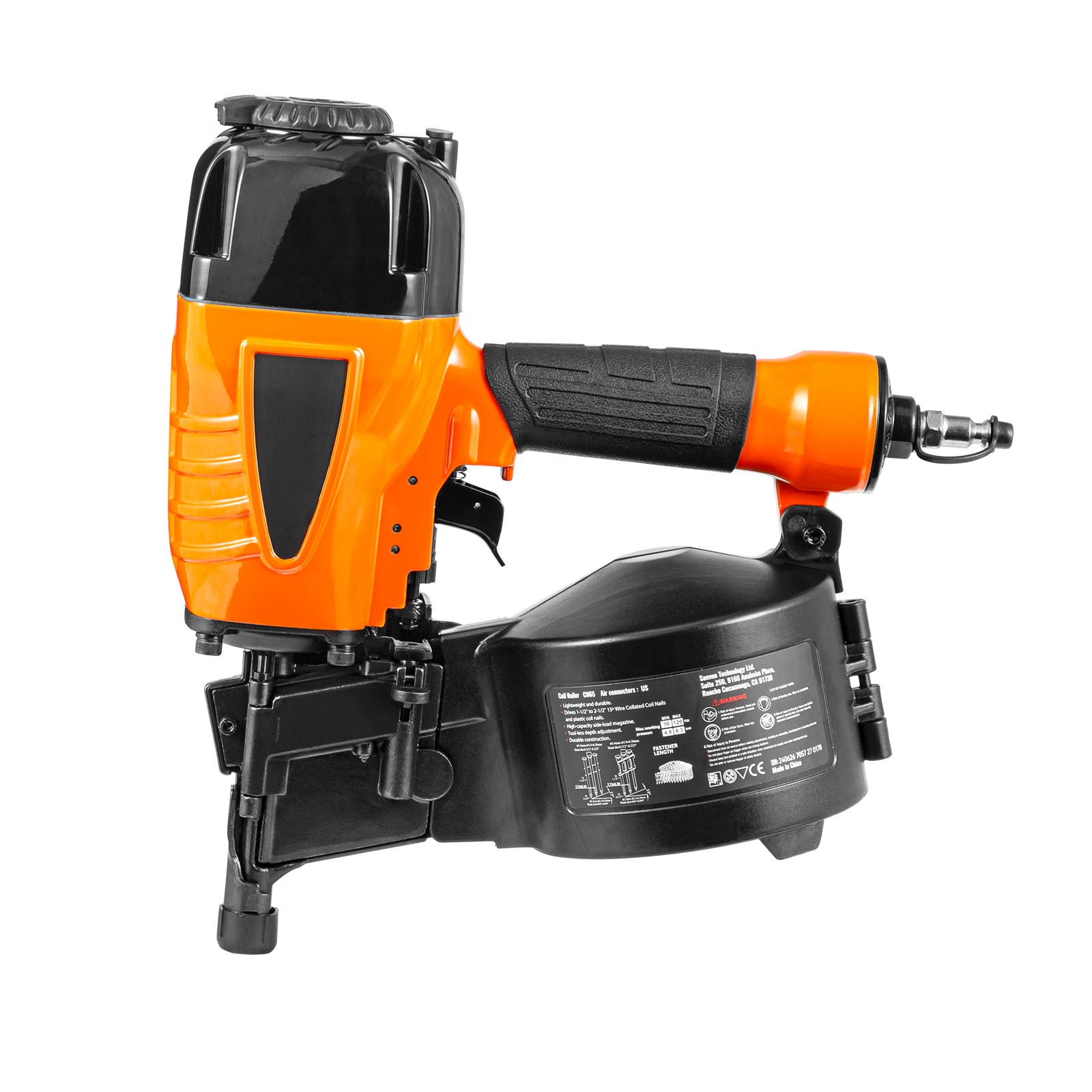 CN65 Coil Siding Nailer 1-1/4" to 2-1/2" 15 Degree Pneumatic Nail Gun