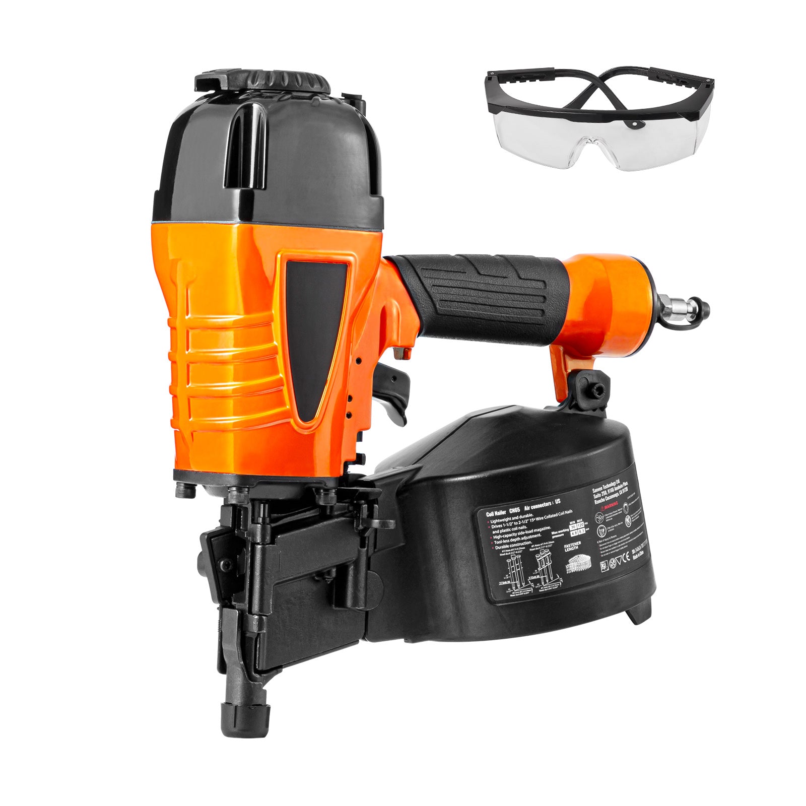 CN65 Coil Siding Nailer 1-1/4" to 2-1/2" 15 Degree Pneumatic Nail Gun
